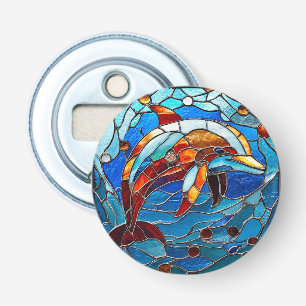 🌊Stained Glass Dolphin Ocean Mosaic Art🌊 Bottle Opener