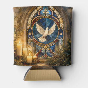Stained Glass Dove Christmas Window Can Cooler