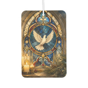 Stained Glass Dove Christmas Window Car Air Freshener