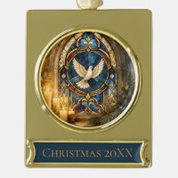 Stained Glass Dove Christmas Window