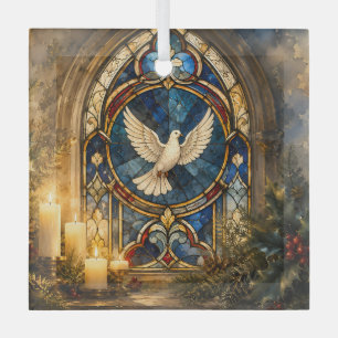 Stained Glass Dove Christmas Window Tree Decoration
