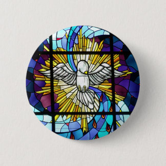 Stained Glass Dove of Peace Collection 6 Cm Round Badge