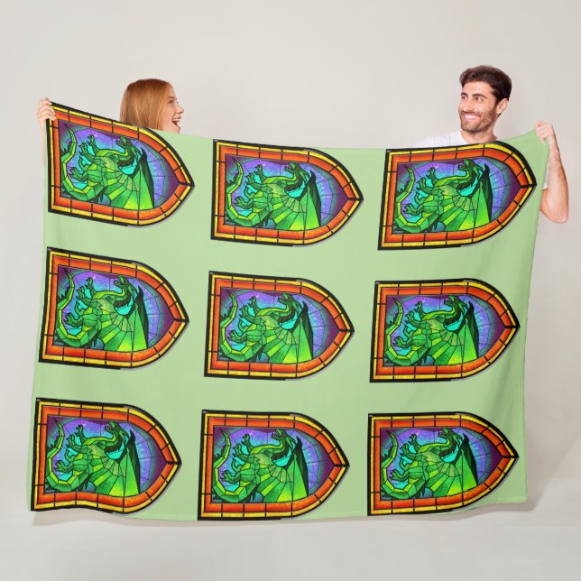 Stained Glass Dragon Fleece Blanket (In Situ)