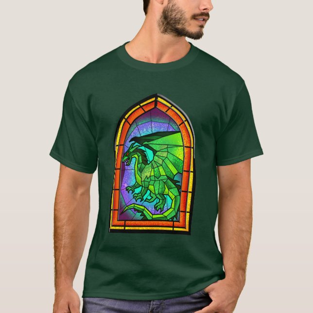 Stained Glass Dragon T-Shirt (Front)