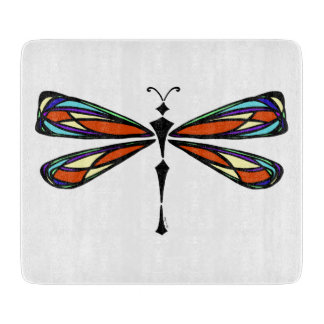 Stained Glass Dragonfly Decorative Cutting Board