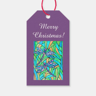 Stained Glass Dragonfly Gift Tags