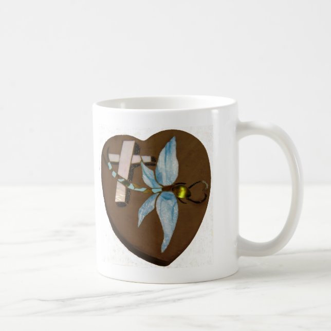 Stained Glass Dragonfly - Love, Life, and Memory Coffee Mug (Right)