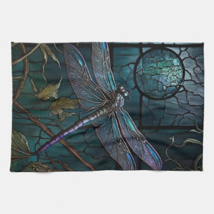 Stained Glass Dragonfly Shower Curtain Tea Towel