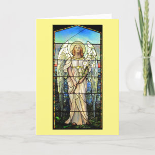 Stained Glass Easter Angel Holiday Card