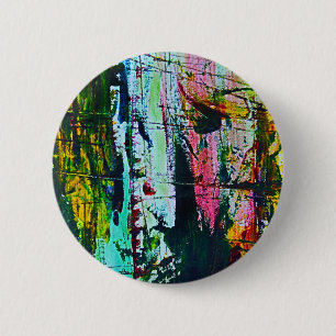 Stained Glass effect abstract modern art picture 6 Cm Round Badge