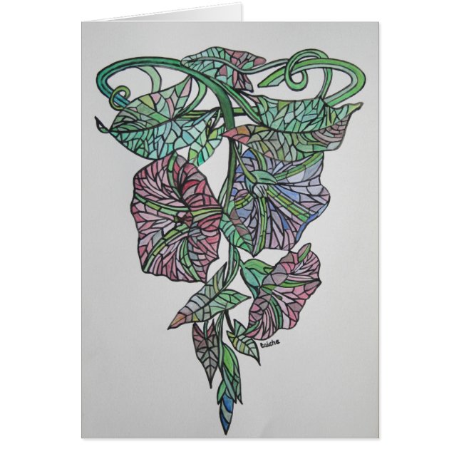 Stained Glass Effect Morning Glory September Birth (Front)