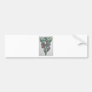 Stained Glass Effect Morning Glory September Birth Bumper Sticker