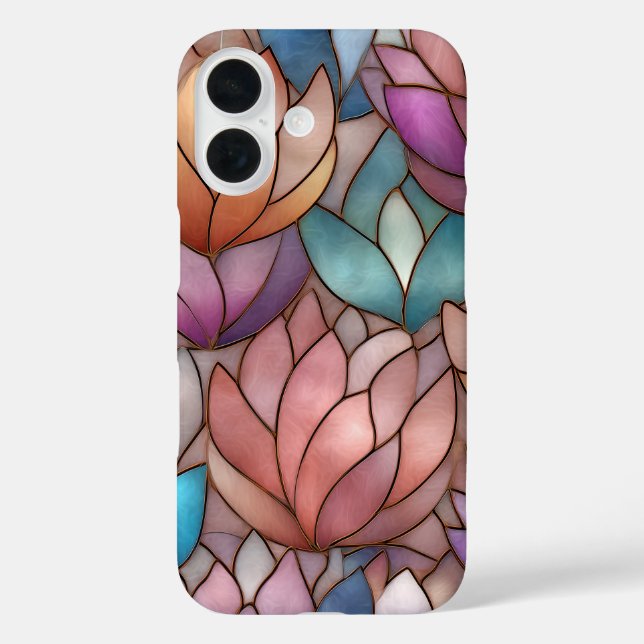 Stained Glass Effect Phone Case Floral Mosaic  (Back)