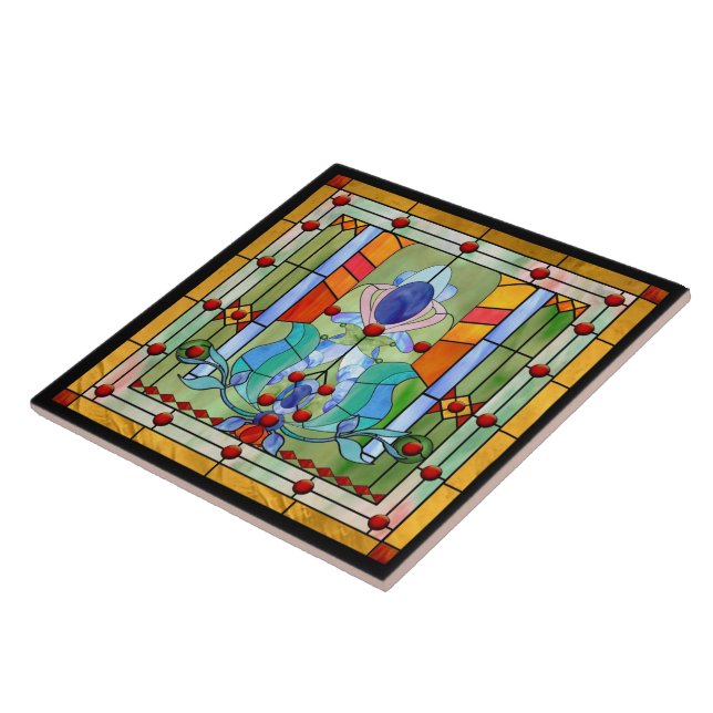 Stained Glass Fantasy Ceramic Tile (Side)