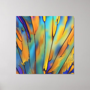 Stained Glass Feather AI Abstract Art Canvas Print