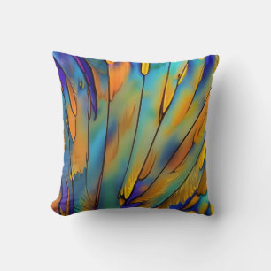 Stained Glass Feather AI Abstract Art Cushion