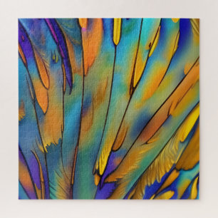 Stained Glass Feather AI Abstract Art   Jigsaw Puzzle