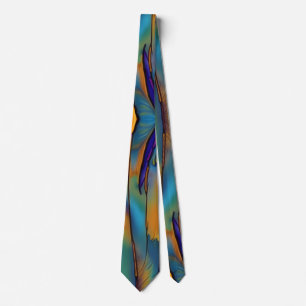 Stained Glass Feather AI Abstract Art Tie