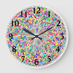 Stained Glass Fibonacci Large Clock