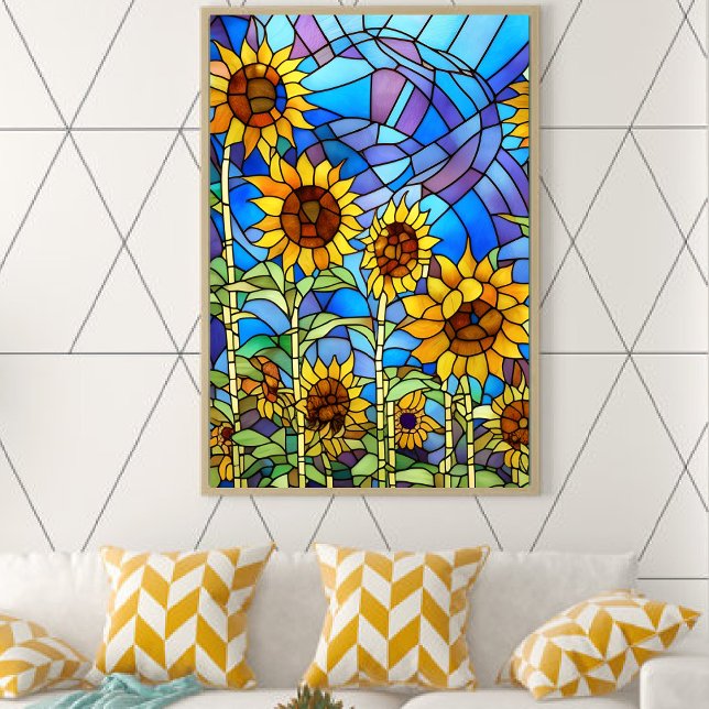 Stained Glass Field of Sunflowers Poster (Creator Uploaded)