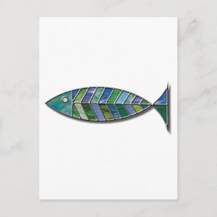 Stained Glass Fish Postcard