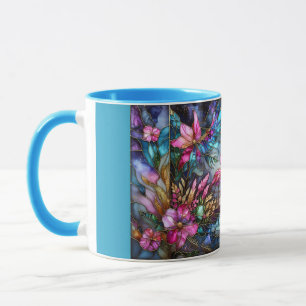 Stained Glass Flamingo Moon Garden Mug