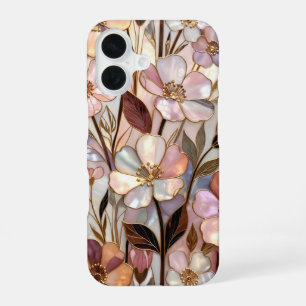 Stained Glass Floral iPhone Case Pastel Gold Luxur