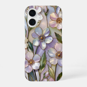 Stained Glass Floral iPhone Case Pastel Lavender