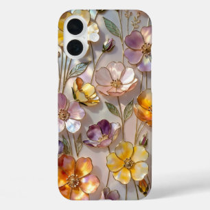 Stained Glass Floral iPhone Case Yellow Pink Gold