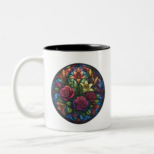 Stained Glass Floral Mug