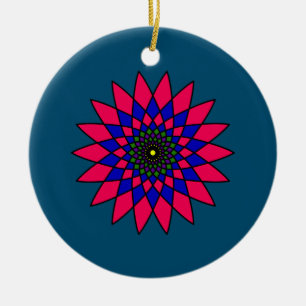 Stained Glass Flower Blossom  Ceramic Ornament