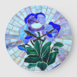stained glass flower clock