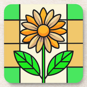 Stained Glass Flower Coaster