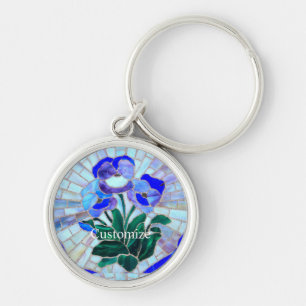 Stained glass flower design  key ring