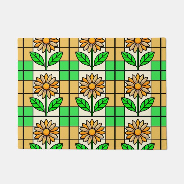 Stained Glass Flower Doormat (Front)