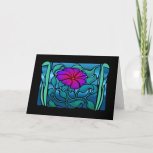 Stained Glass Flower Greeting / Note Card