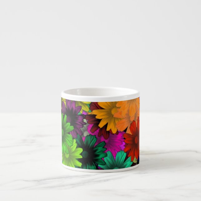 Stained glass flowers espresso cup (Front)