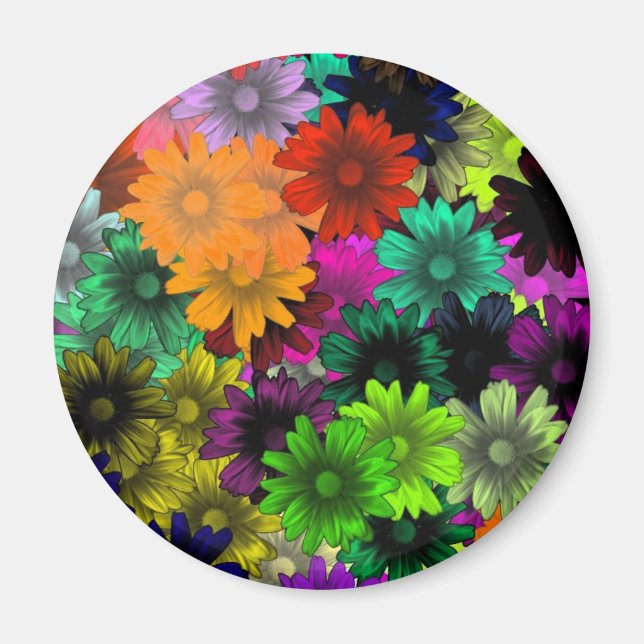 Stained glass flowers magnet (Front)