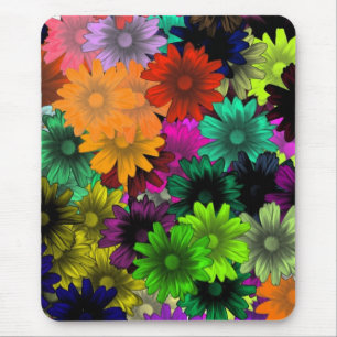 Stained glass flowers mouse pad