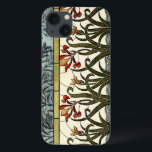 Stained Glass Flowers with Tan Border iPhone 13 Case<br><div class="desc">A lovely stained glass piece,  it features flowers growing out of stylised water at the bottom and an abstract of leaves at the top. A wonderfully beautiful purchase that would make an amazing gift!</div>