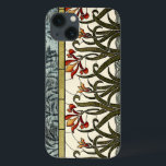 Stained Glass Flowers with Tan Border iPhone 13 Case<br><div class="desc">A lovely stained glass piece,  it features flowers growing out of stylised water at the bottom and an abstract of leaves at the top. A wonderfully beautiful purchase that would make an amazing gift!</div>