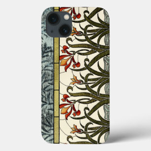 Stained Glass Flowers with Tan Border iPhone 13 Case