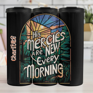 Stained Glass Forest Mercies Graphic Thermal Tumbler