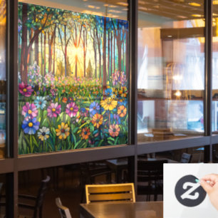 Stained Glass Forest Window Cling