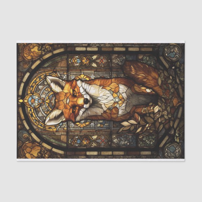 Stained Glass Fox Tissue Paper (Front)