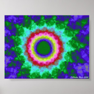 Stained Glass Fractal Poster