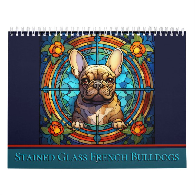 Stained Glass French Bulldog Calendar (Cover)