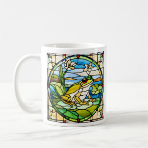 Stained Glass Frog Printed on a Mug
