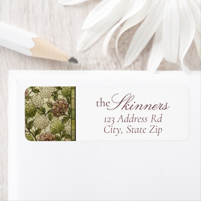 Stained Glass Garden Wedding Return Address Label (Insitu)