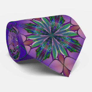 Stained Glass Gardenia modern original art Tie